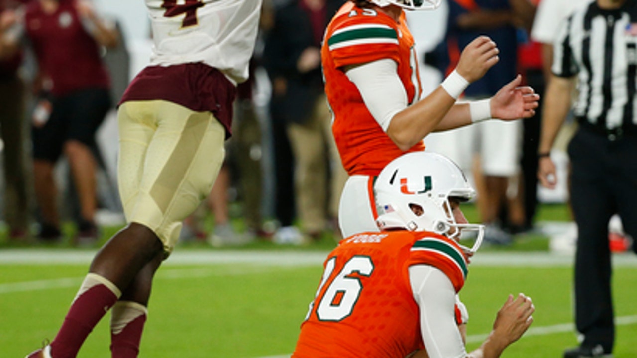 On a blocked PAT, No. 23 FSU beats No. 10 Miami 20-19